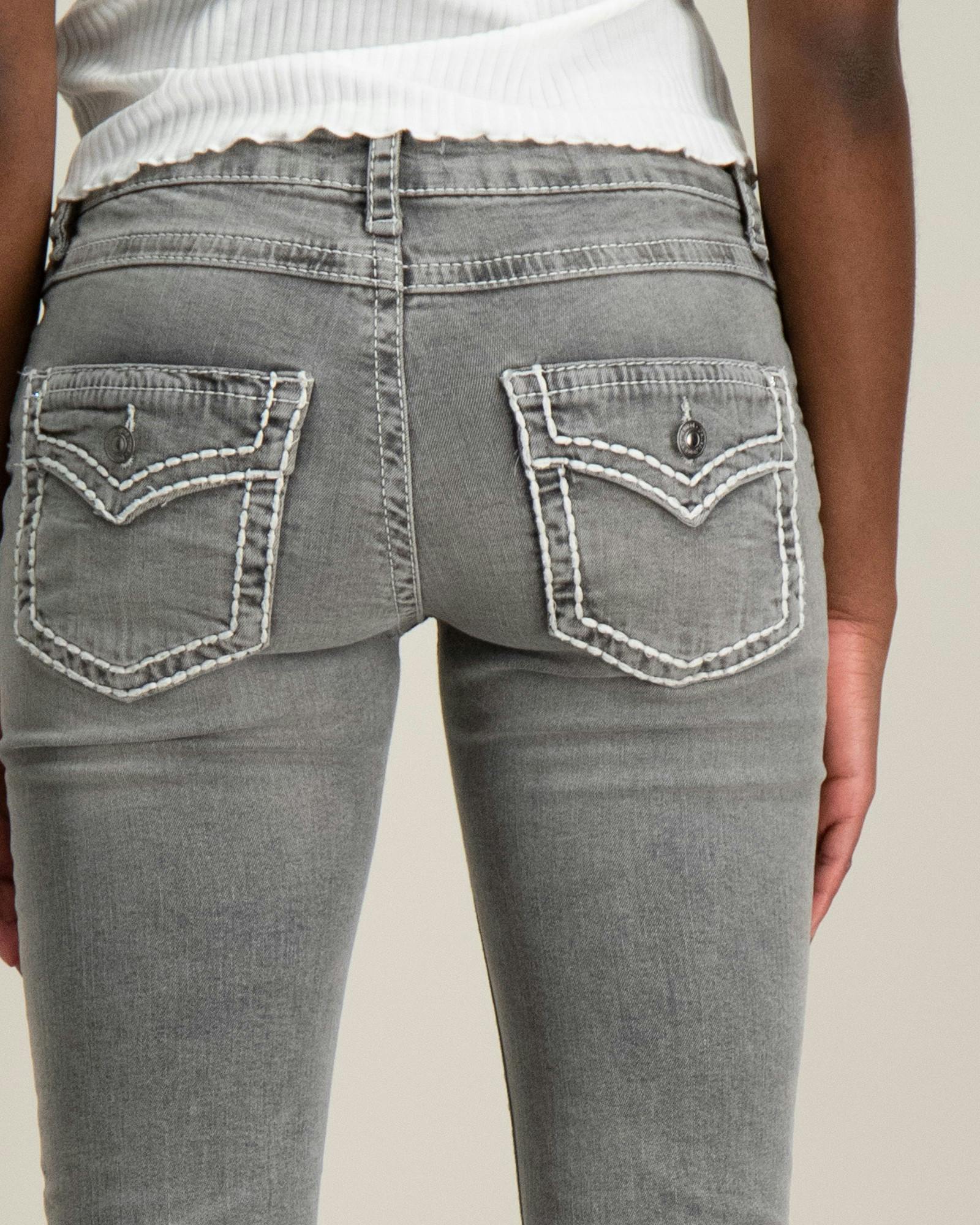 Low boot embroidery jeans