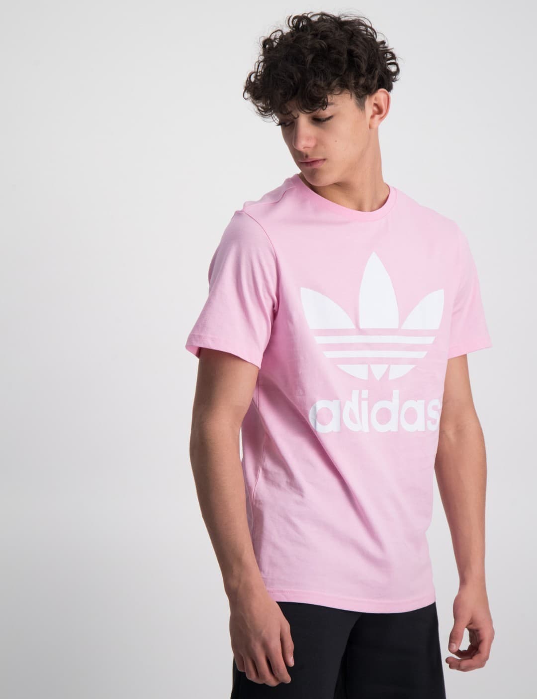 Adidas trefoil cheap tee pink