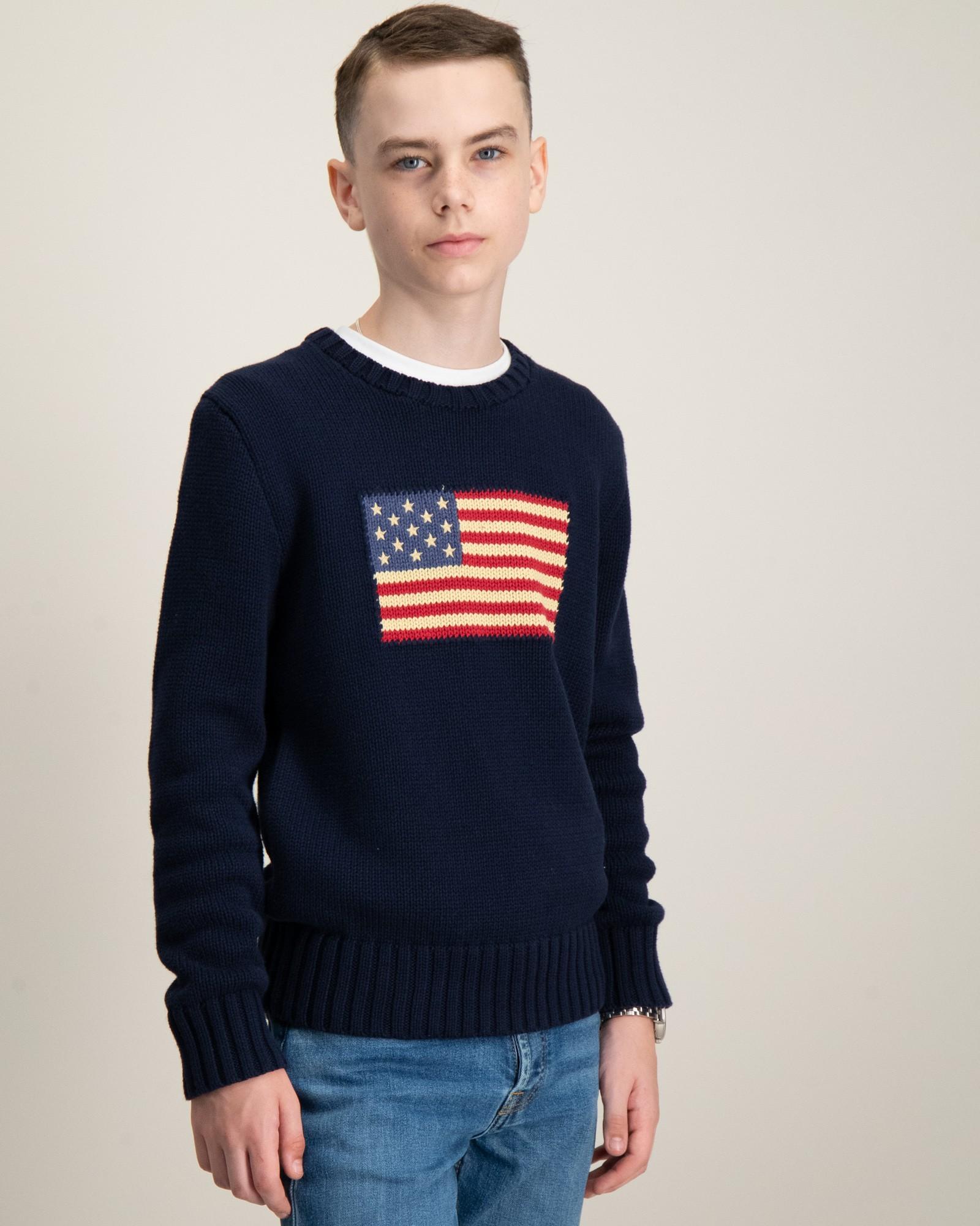 Flag Cotton Crewneck Sweater