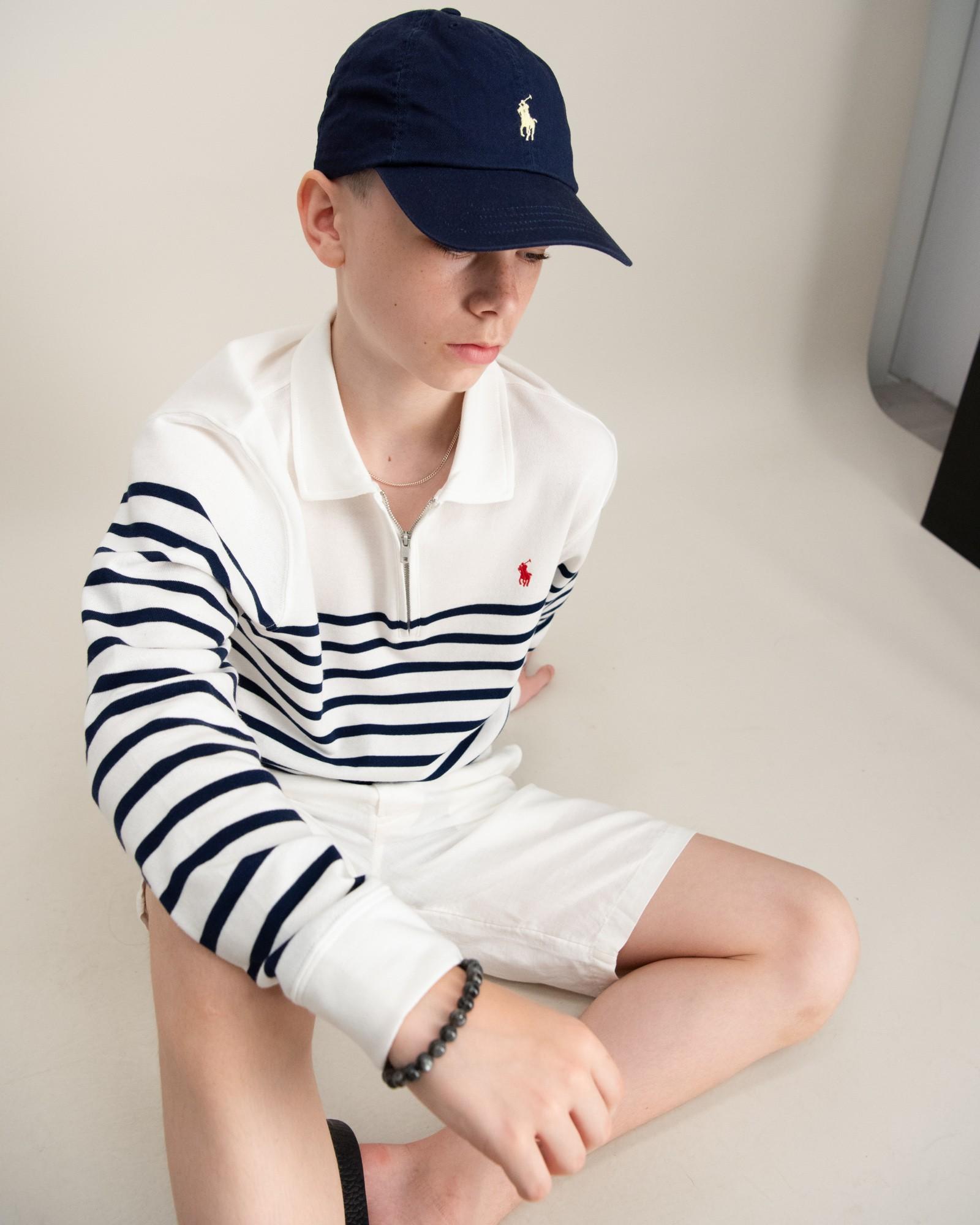 Striped Spa Terry Quarter-Zip Sweatshirt