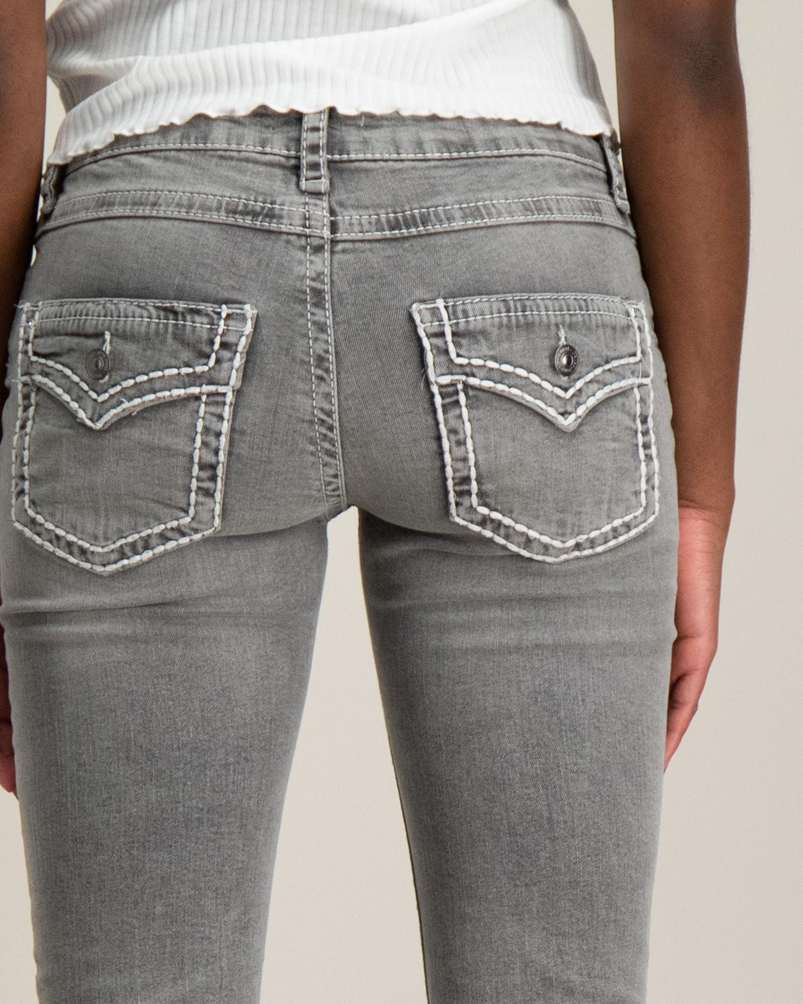 Low boot embroidery jeans