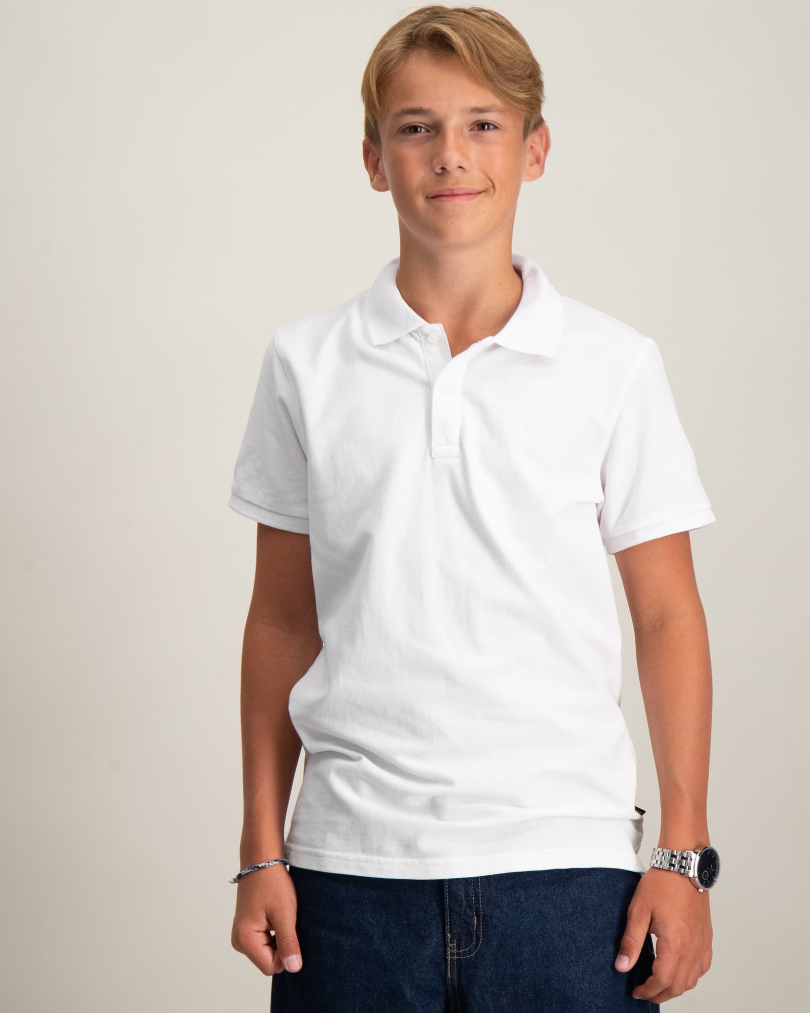 GARMENT-DYED SHORT-SLEEVED PIQUE POLO