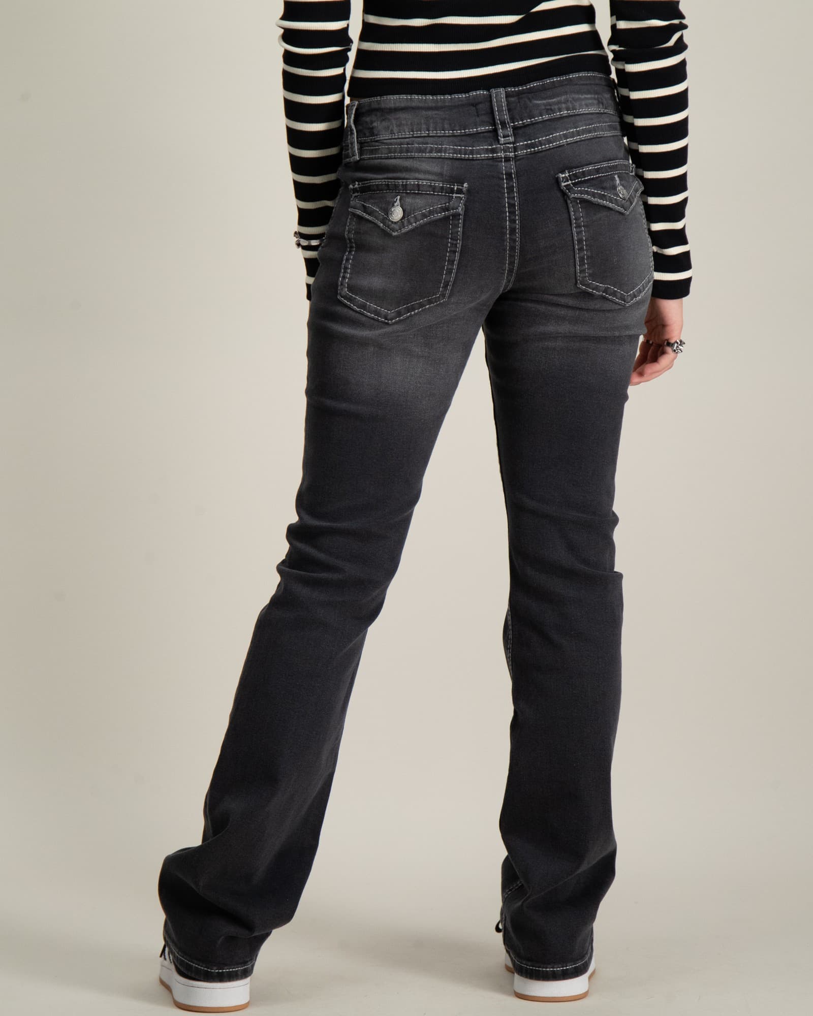 Chunky low flare jeans